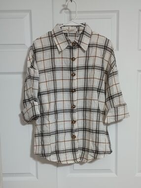 NWT Fantaslook Long Sleeve Plaid Shir. Size:Small